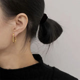 Retro Geometric Oval Hoop Earrings for Women
