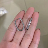 Retro Geometric Oval Hoop Earrings for Women
