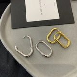 Retro Geometric Oval Hoop Earrings for Women