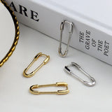 Silver Paperclip Hoop Earrings Safety Pin Jewelry Accessories