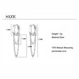 Silver Punk Style Double Layer Chain Hoop Earrings for Women Ear Jewelry