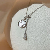 Silver Tassel Pearl Shell Necklace for Women