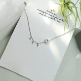 Silver Zircon Tassel Anklet Geometric Bracelet S-B322
