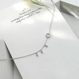 Silver Zircon Tassel Anklet Geometric Bracelet S-B322