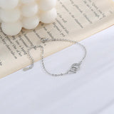 Silver Zircon Irregular Charm Bracelet for Women