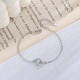Silver Zircon Irregular Charm Bracelet for Women