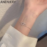 Silver Zircon Irregular Charm Bracelet for Women