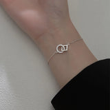Silver Zircon Irregular Charm Bracelet for Women