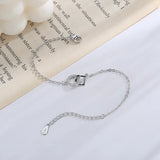 Silver Zircon Irregular Charm Bracelet for Women
