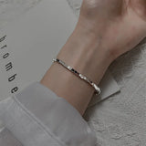 Silver Stackable Square Cube Bracelet for Women Men