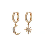Silver Star Hoop Earrings for Women Delicate Jewelry