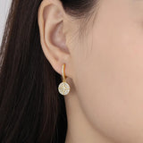 Silver Star Hoop Earrings Micro Zircon Golden Jewelry