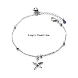 Silver Starfish Charm Bracelet For Women Girl Gift Bell Bracelet
