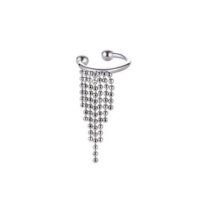 Silver Tassel Ear Cuff Earrings Wrap Clip Punk Style Jewelry