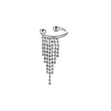 Silver Tassel Ear Cuff Earrings Wrap Clip Punk Style Jewelry