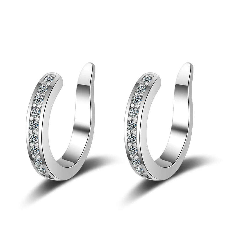 Silver Micro Pave Zircon Ear Cuff for Women Party S-E859