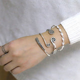 Silver Twist Rope Opening Cuff Bangle Thai Silver Bangle Jewelry