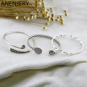 Silver Twist Rope Opening Cuff Bangle Thai Silver Bangle Jewelry