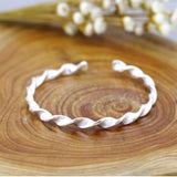 Silver Twist Rope Opening Cuff Bangle Thai Silver Bangle Jewelry