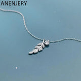 Silver Tree Leaf Pendant Necklace Cubic Zircon Clavicle Chain Necklace