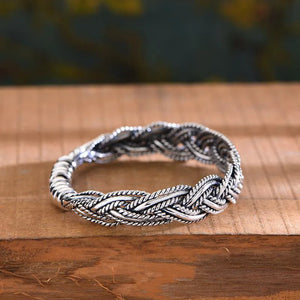 Vintage Hollow Bracelet Bangle Silver Twist Hand Jewelry