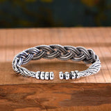 Vintage Hollow Bracelet Bangle Silver Twist Hand Jewelry