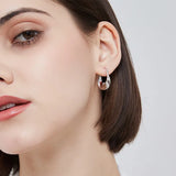 Silver Twist Wave Hoop Earrings Golden French Style