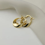 Silver Twist Wave Hoop Earrings Golden French Style
