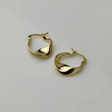 Silver Twist Wave Hoop Earrings Golden French Style
