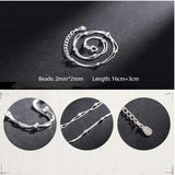 Silver Double Chain Beads Bracelet For Women S-B127