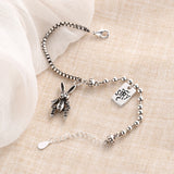 Vintage Rabbit Charm Thai Silver Bracelet Women Gift