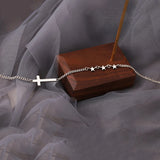 Vintage Star Cross Pendant Necklace Thai Silver S-N626