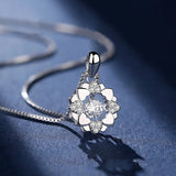 Zircon Love Heart Pendant Necklace for Women Princess Style Chain Necklace
