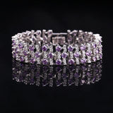 ANGELCZ Sparkling CZ Bridal Hand Jewelry Big Wedding Bracelet For Bride AB047