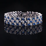 ANGELCZ Sparkling CZ Bridal Hand Jewelry Big Wedding Bracelet For Bride AB047