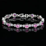 ANGELCZ High Woman Jewelry 13 Pcs Red Cubic Zirconia Hand Bracelets
