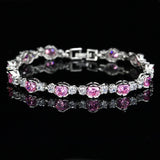 ANGELCZ High Woman Jewelry 13 Pcs Red Cubic Zirconia Hand Bracelets