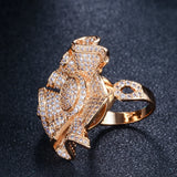 ANGELCZ Cubic Zircona Floral Wedding Ring AR058