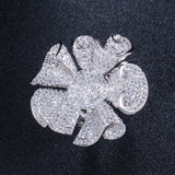 ANGELCZ Cubic Zircona Floral Wedding Ring AR058