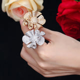 ANGELCZ Cubic Zircona Floral Wedding Ring AR058