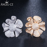 ANGELCZ Cubic Zircona Floral Wedding Ring AR058