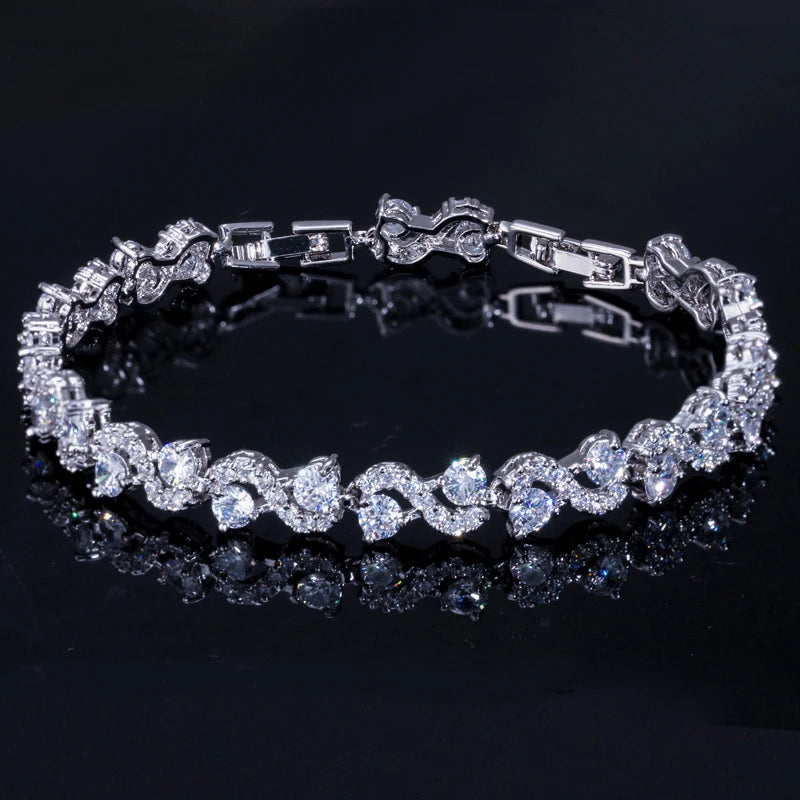 Angelcz CZ Stones Women Silver Bracelets Summer Jewelry