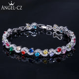Angelcz CZ Stones Women Silver Bracelets Summer Jewelry