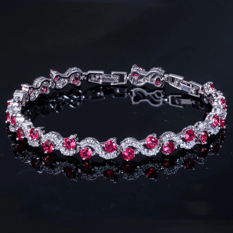Angelcz CZ Stones Women Silver Bracelets Summer Jewelry