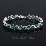 Angelcz CZ Stones Women Silver Bracelets Summer Jewelry