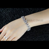 ANGELCZ Butterfly Charm Bracelet Austrian Crystal Women Silver AB017