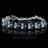 ANGELCZ Butterfly Charm Bracelet Austrian Crystal Women Silver AB017