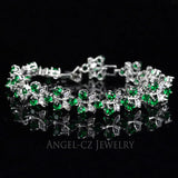 ANGELCZ Butterfly Charm Bracelet Austrian Crystal Women Silver AB017