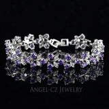 ANGELCZ Butterfly Charm Bracelet Austrian Crystal Women Silver AB017
