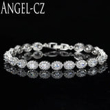 Micro Tiny CZ Paved Oval Red Crystal Tennis Bracelet AB025